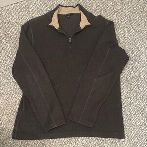 Banana Republic Men's Brown 100% Cotton Quarter-Zip Sweater